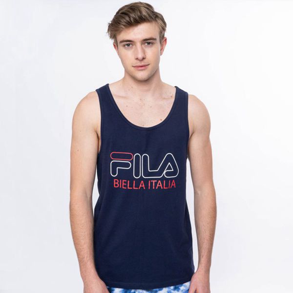 Fila Biella Men's Tank Top - Navy,NZ 649-72354